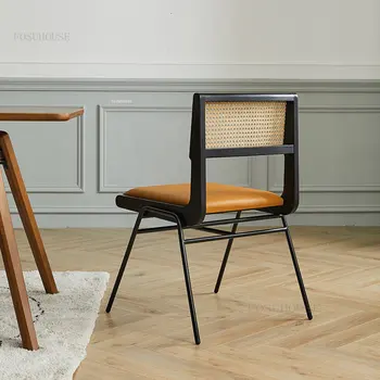 נורדי עץ מלא מעצב כסאות אוכל קש האוכל הכיסא מינימליסטי מודרני יצירתי אירוח אצל משפחה-משענת הכיסא ריהוט הבית