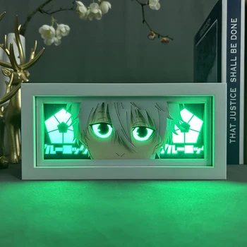 המנעול הכחול Seishiro נאג ' י עבור עיצוב חדר מנגה Lightbox שולחן מנורת שולחן אנימה כחול מנעול תיבת אור עיניים הפנים חתך נייר צל התיבה