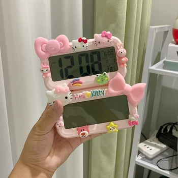 Sanrio מצוירת יפה אלקטרון שעון מעורר תלמיד חכם ילדים וילדות שעון מעורר מיני שעון מעורר