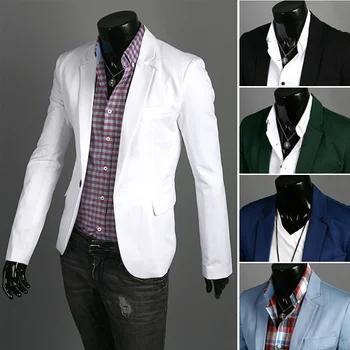 Mens חליפת חתונה האופנה הגברי כפתור בלייזרס Slim Fit חליפות גברים תחפושת עסקים רשמית קלאסי המעיל