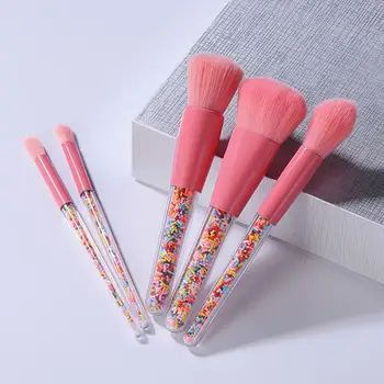 חדש 5piece צבע ממתקים lollipop קריסטל איפור מברשת סט צבעוני חמוד בסיס איפור מיזוג מברשת איפור כלים