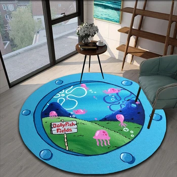 קריקטורה חלון דפוס מודפס עגולה שטיח חמוד דפוס ילדים השטיח kawaii השטיח שטיחים עבור הסלון שטיחים בחדר השינה