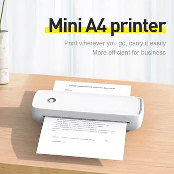 נייד A4 מדפסת מיני נייר A4 אלחוטית מדפסת העברה תרמית עבור IOS אנדרואיד מערכת USB Bluetooth מכונת הדפסה