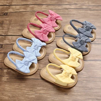 תינוק סנדלים בנות קיץ חיצונית נעלי עור PU רך הבלעדי Bowknot תינוק הראשון ווקר Cirb להתלבש נעליים