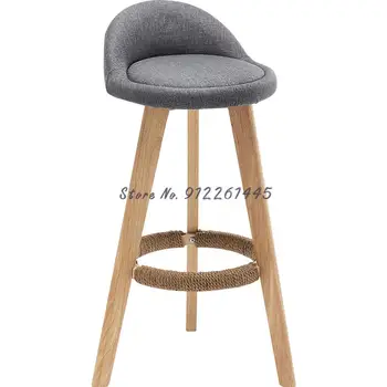 עץ מלא בר הכיסא הנורדית המודרנית פשוט בר הכיסא משק הבית בחזרה כסא בר דלפק קבלה חלב תה חנות פנאי כיסא גבוה