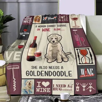 מקסים גביע היין הכלב שמיכה קריקטורה גור פלנל, שמיכה לילדים בנות עיצוב חדר השינה 70x100cm רך כל העונה לזרוק שמיכות