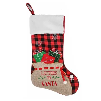 חג המולד גרב גרביים ממתקים בשקית מתנה מתנה תבנית עץ חג המולד תלוי קישוט בבית המפלגה קישוט אח