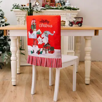האוכל הכסא כיסוי חג המולד נושאים כיסא המושב מכסה מעולה דפוסי ללבוש עמידים שאינם דוהים קישוטים לארוחת ערב כיסאות
