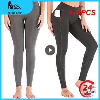 1~5PCS חלקה יוגה חותלות נשים לדחוף את הספורט צועד גבוהה המותניים תרגיל מכנסי ריצה כושר כושר חותלות יוגה נשית
