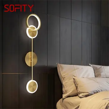 PLLY נורדי מנורת קיר זהב עיצוב יצירתי עכשווי גופי פליז LED תאורה פנימית מנורות קיר