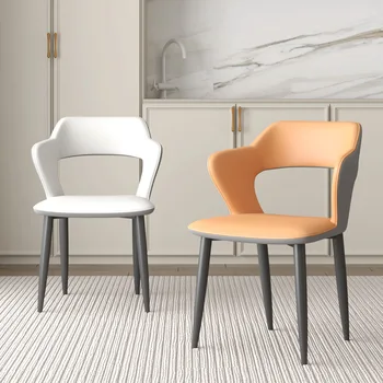 אור יוקרה כסאות אוכל מטבח מודרני פשוט נוחות יצירתי נורדי האוכל משענת הכיסא הפנוי כסאות סלון