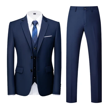 16 צבעים ( ז ' קט + אפוד + מכנסיים ) של גברים באיכות גבוהה עסקית רשמית Slim Fit Mens החליפה הטובה ביותר החתן החתונה טוקסידו 3 חתיכה להגדיר