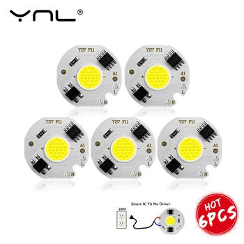 6Pcs Lampada מנורת LED חכם IC עבור DIY הנורה LED Downlight הזרקורים 220V 3W 5W 7W 9W LED שבב 220V - 240V YNL העולם 30000